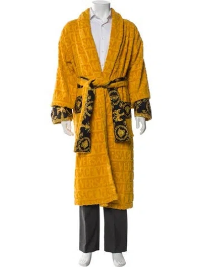 Pre-owned Versace Medusa Insignia Robe In Yellow