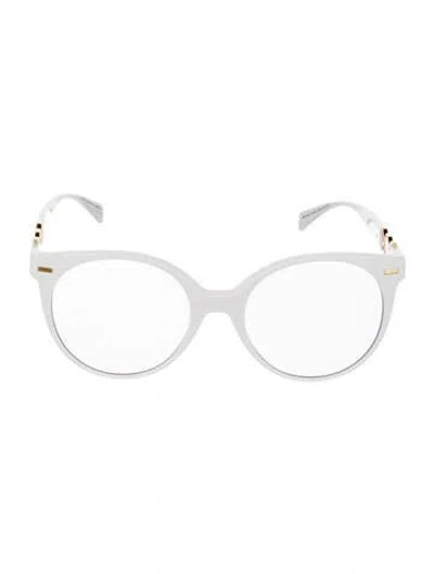 Pre-owned Versace Medusa Insignia Round Eyeglasses In White