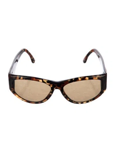 Pre-owned Versace Medusa Insignia Round Sunglasses In Brown