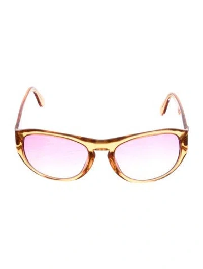 Pre-owned Versace Medusa Insignia Round Sunglasses In Orange