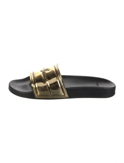 Pre-owned Versace Medusa Insignia Rubber Slides In Black