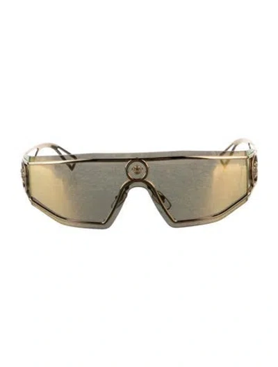 Pre-owned Versace Medusa Insignia Shield Sunglasses