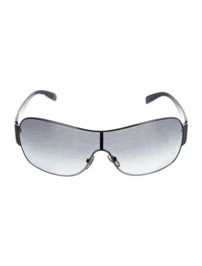 Pre-owned Versace Medusa Insignia Shield Sunglasses In Black