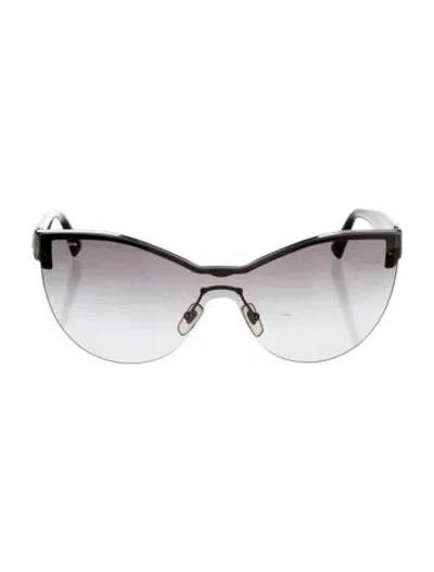 Pre-owned Versace Medusa Insignia Shield Sunglasses In Black