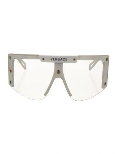 Pre-owned Versace Medusa Insignia Shield Sunglasses In Black
