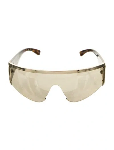Pre-owned Versace Medusa Insignia Shield Sunglasses In Gold