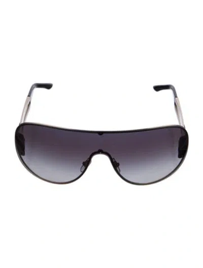 Pre-owned Versace Medusa Insignia Shield Sunglasses In Gold