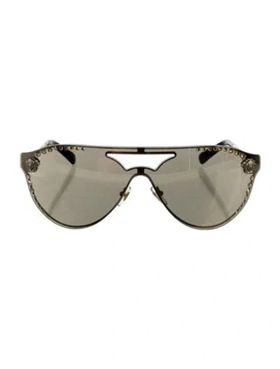 Pre-owned Versace Medusa Insignia Shield Sunglasses In Multi