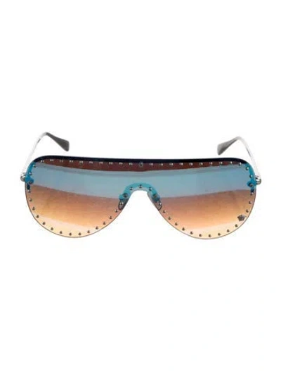 Pre-owned Versace Medusa Insignia Shield Sunglasses In Multi