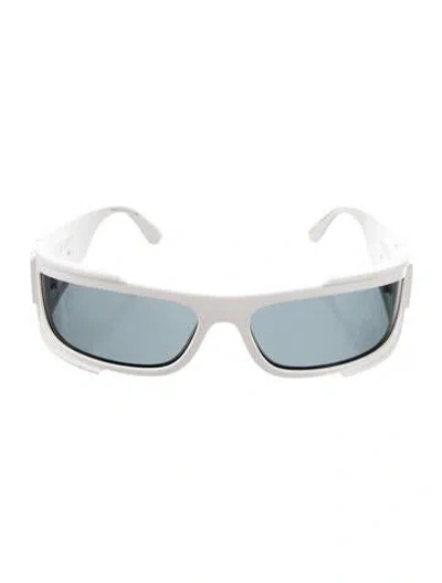 Pre-owned Versace Medusa Insignia Shield Sunglasses In White