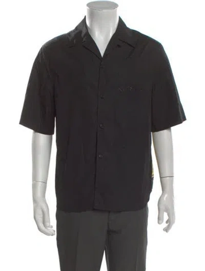 Pre-owned Versace Medusa Insignia Short Sleeve Shirt In Black