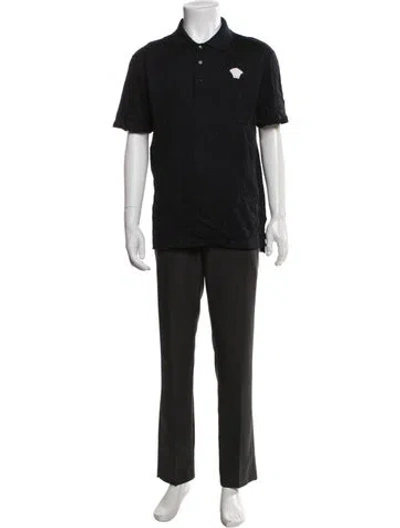Pre-owned Versace Medusa Insignia Short Sleeve Shirt In Blue