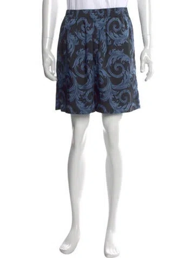 Pre-owned Versace Medusa Insignia Shorts In Blue