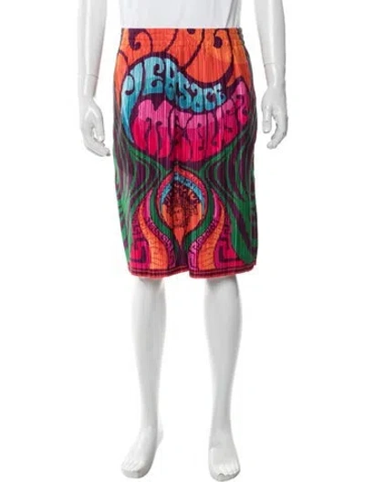 Pre-owned Versace Medusa Insignia Shorts W/ Tags In Orange