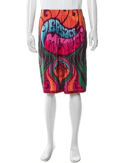 Pre-owned Versace Medusa Insignia Shorts W/ Tags In Orange
