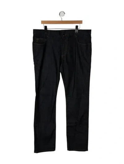 Pre-owned Versace Medusa Insignia Skinny Jeans In Black