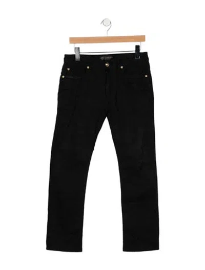 Pre-owned Versace Medusa Insignia Skinny Jeans In Black
