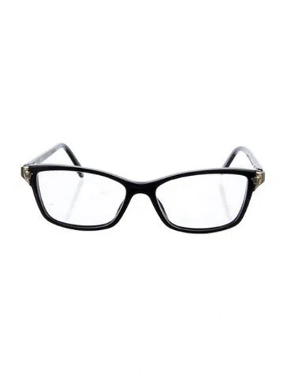 Pre-owned Versace Medusa Insignia Square Eyeglasses In Black