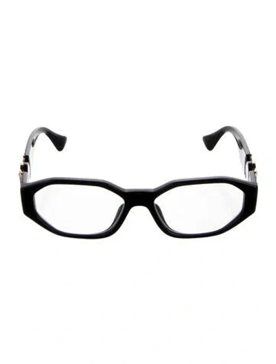 Pre-owned Versace Medusa Insignia Square Eyeglasses In Black
