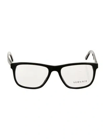 Pre-owned Versace Medusa Insignia Square Eyeglasses In Black