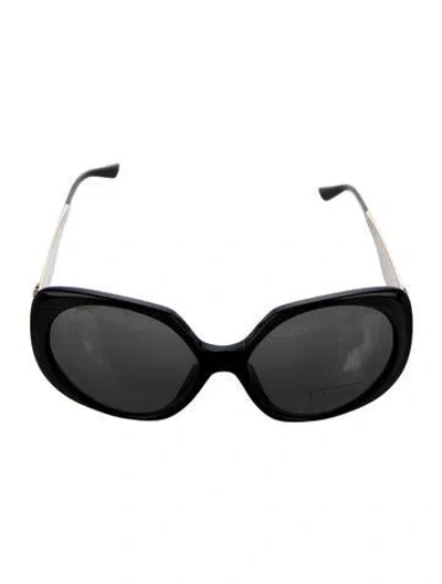 Pre-owned Versace Medusa Insignia Square Sunglasses In Black
