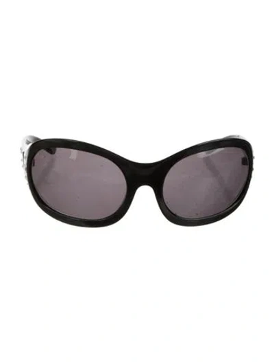 Pre-owned Versace Medusa Insignia Square Sunglasses In Black