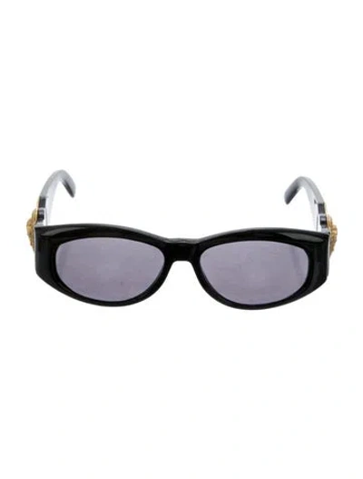 Pre-owned Versace Medusa Insignia Square Sunglasses In Black