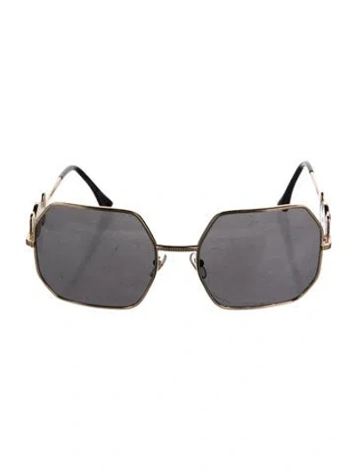 Pre-owned Versace Medusa Insignia Square Sunglasses In Black