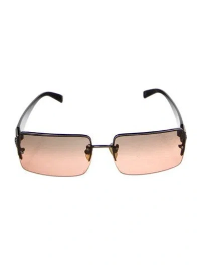Pre-owned Versace Medusa Insignia Square Sunglasses In Brown