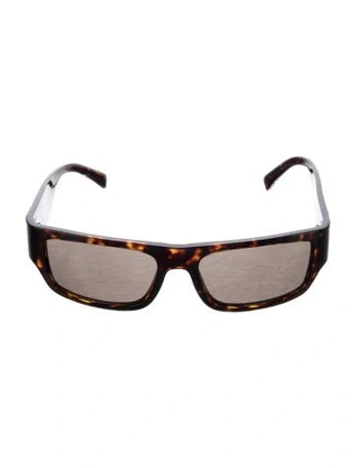 Pre-owned Versace Medusa Insignia Square Sunglasses In Brown