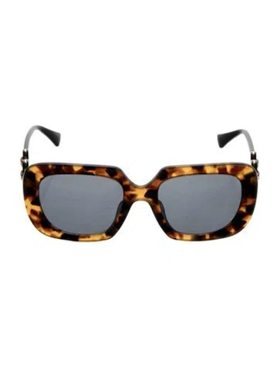 Pre-owned Versace Medusa Insignia Square Sunglasses In Brown