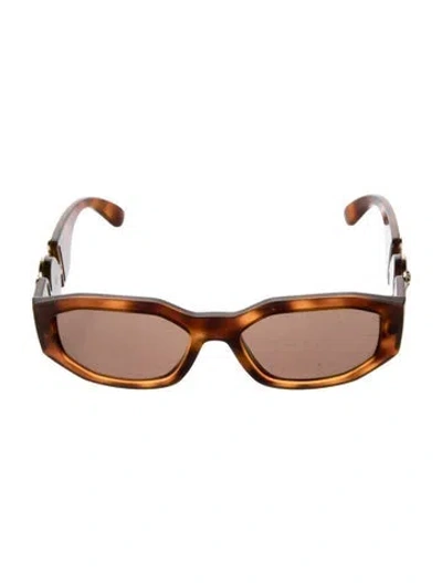 Pre-owned Versace Medusa Insignia Square Sunglasses In Brown