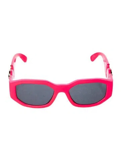 Pre-owned Versace Medusa Insignia Square Sunglasses In Pink