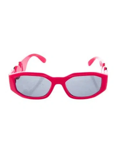 Pre-owned Versace Medusa Insignia Square Sunglasses In Pink