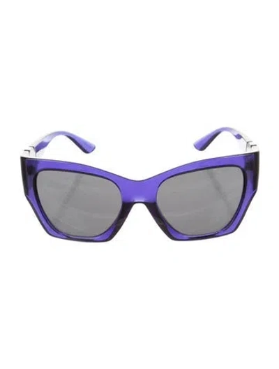 Pre-owned Versace Medusa Insignia Square Sunglasses In Purple