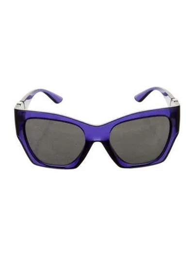 Pre-owned Versace Medusa Insignia Square Sunglasses In Purple