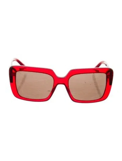 Pre-owned Versace Medusa Insignia Square Sunglasses In Red