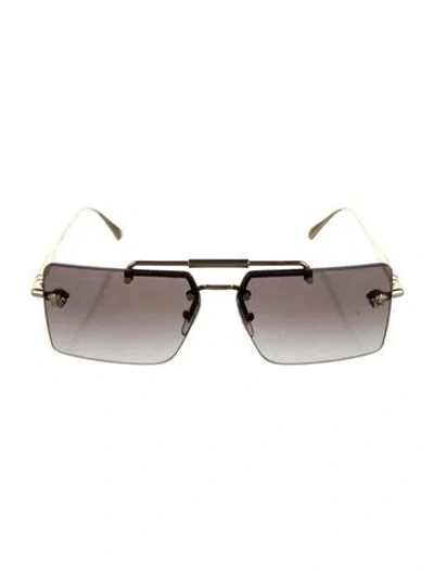 Pre-owned Versace Medusa Insignia Square Sunglasses W/ Tags In Gold/metallic