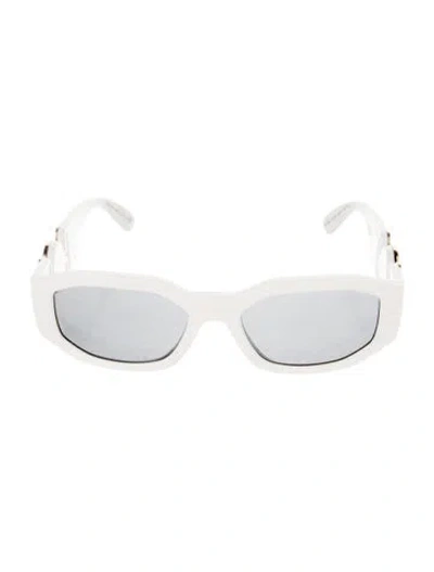 Pre-owned Versace Medusa Insignia Square Sunglasses In White