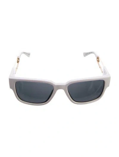 Pre-owned Versace Medusa Insignia Square Sunglasses In White