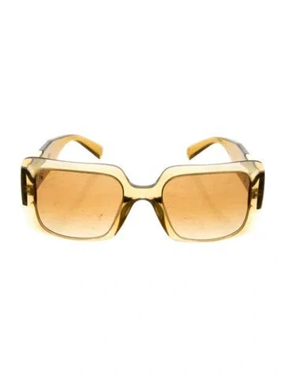 Pre-owned Versace Medusa Insignia Square Sunglasses In Yellow