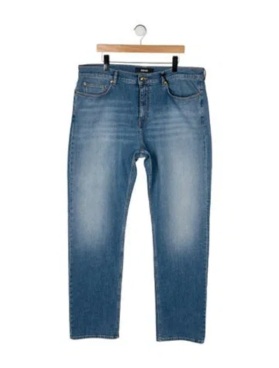 Pre-owned Versace Medusa Insignia Straight-leg Jeans W/ Tags In Blue