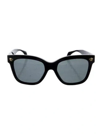 Pre-owned Versace Medusa Insignia Wayfarer Sunglasses In Black