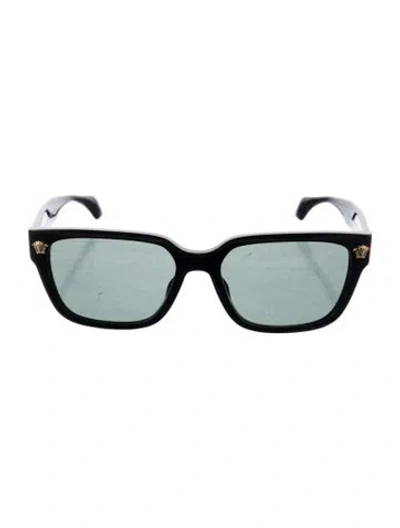 Pre-owned Versace Medusa Insignia Wayfarer Sunglasses In Black