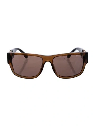 Pre-owned Versace Medusa Insignia Wayfarer Sunglasses In Brown
