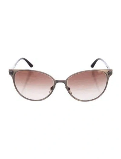 Pre-owned Versace Medusa Insignia Wayfarer Sunglasses In Brown/metallic