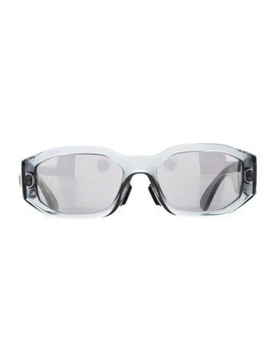 Pre-owned Versace Medusa Insignia Wayfarer Sunglasses In Clear/grey