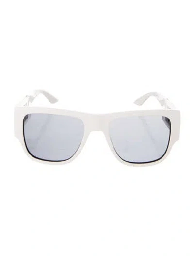 Pre-owned Versace Medusa Insignia Wayfarer Sunglasses In White