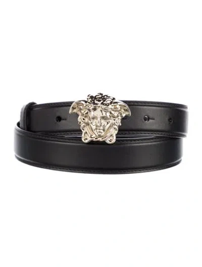 Pre-owned Versace Medusa Insignia Wide Belt Kit In Black