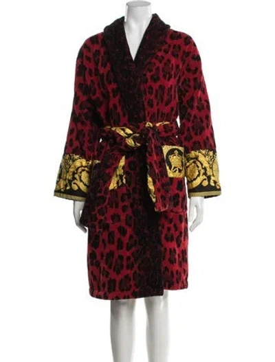Pre-owned Versace Medusa Insignia Wild Robe In Red